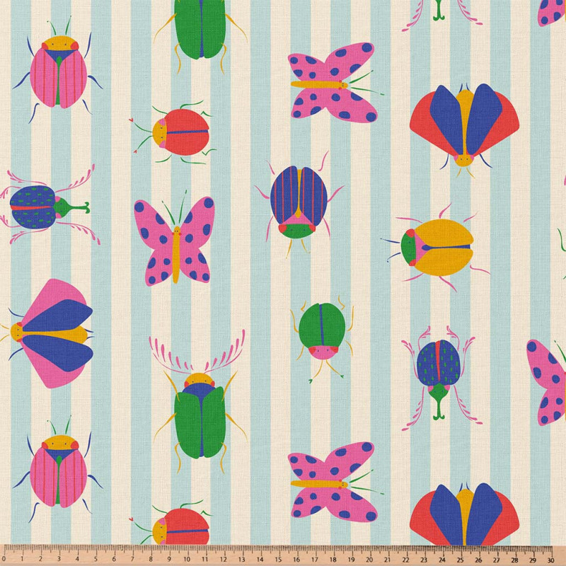 Printed Cotton RAYMOND Blue / Pink